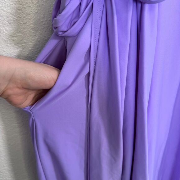 Elhoffer Wrap Dress Womens XL Essential Flutter Midi Cosplay Costume Lavender - Picture 6 of 11